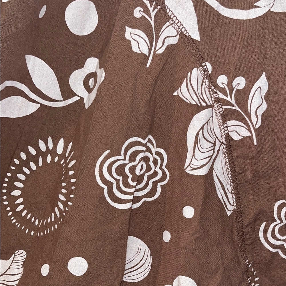 fresh produce Brown Floral A-Line Skirt size large - Picture 2 of 7